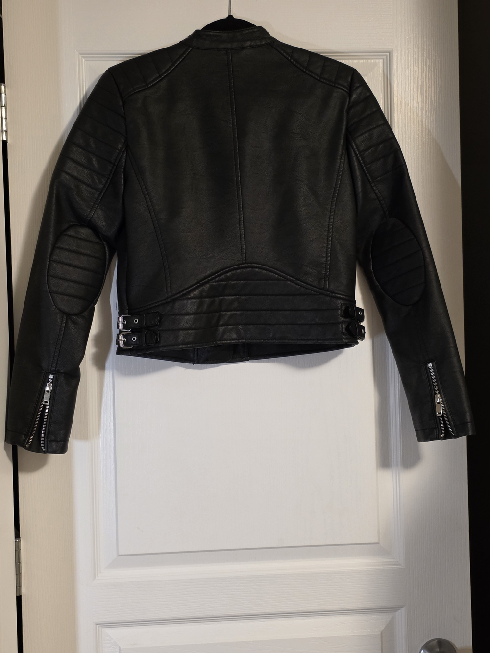 NWOT Zara Basic Moto Faux Leather Jacket - Black Size M - Picture 3 of 8